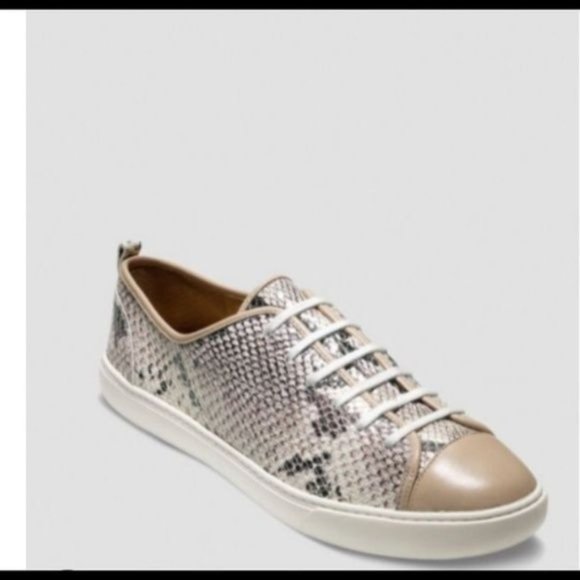 Cole Haan Women's Grand Snake-Embossed Light Weight Low Top Leather Sneakers 9M - Picture 1 of 8